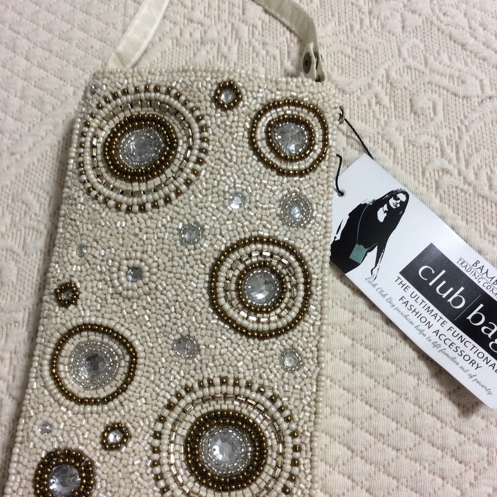 Silver, Gold, Pearl Beads & Sequence Zip Wallet Evening bag Evening Purse